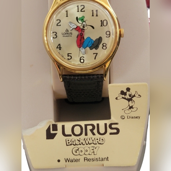 1988 BackWards Goofy Lorus Seiko Disney 28mm Quartz Watch Vintage Rare NIP - Picture 7 of 12